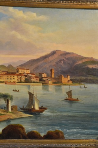 Napoléon III - Peintre Védutiste Italien du XIXe siècle, Vue de Riva del Garda
