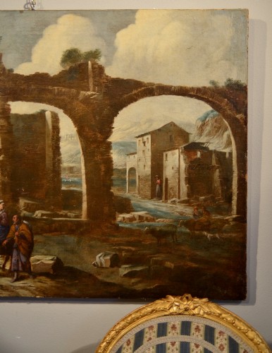 Paintings & Drawings  - Antonio Travi said &quot;sestri&quot; (genes 1608 - 1665), Landscape With Ruins And Bi