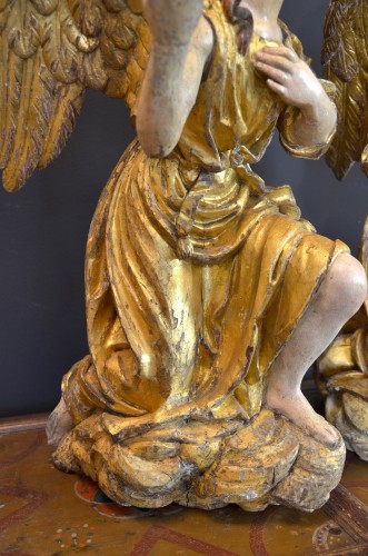 Antiquités - Great winged angels from the Baroque period, Rome mid 17th century