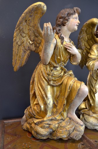 Antiquités - Great winged angels from the Baroque period, Rome mid 17th century