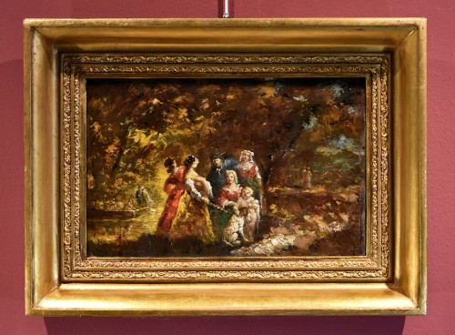 Animated Scene in a Garden, Adolphe Monticelli (1824 - 1886)  - Paintings & Drawings Style Napoléon III