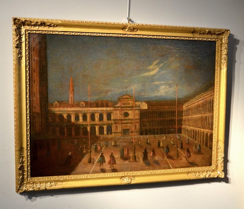 Paintings & Drawings  - View of Venice with the Piazza di San Marco, italian school of the 18th century