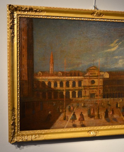 Vue de Venise avec la Piazza di San Marco, école italienne du 18e siècle - Antichità Castelbarco