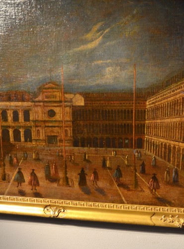Antiquités - Vue de Venise avec la Piazza di San Marco, école italienne du 18e siècle