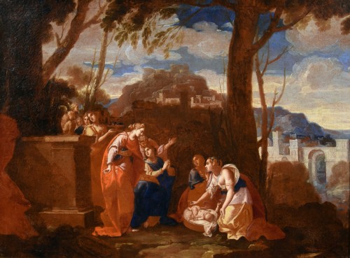 Moïse sauvé des eaux par la fille de Pharaon, Italie 18e siècle