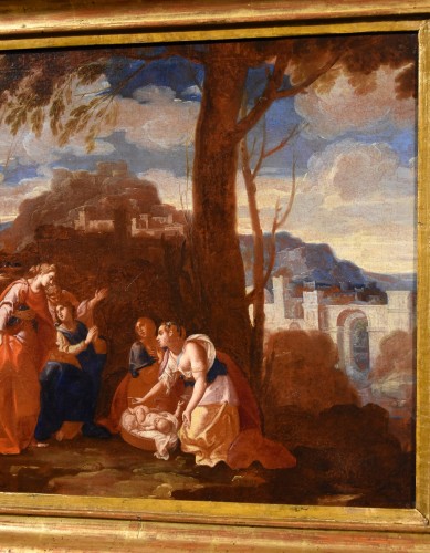 Moïse sauvé des eaux par la fille de Pharaon, Italie 18e siècle - Antichità Castelbarco