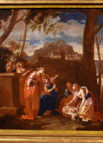 XVIIe siècle - Moïse sauvé des eaux par la fille de Pharaon, Italie 18e siècle