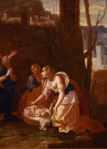 Louis XIII - Moïse sauvé des eaux par la fille de Pharaon, Italie 18e siècle
