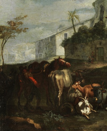 17th century - Pieter Van Bloemen (1674-1720), View of Rome with countryside scene