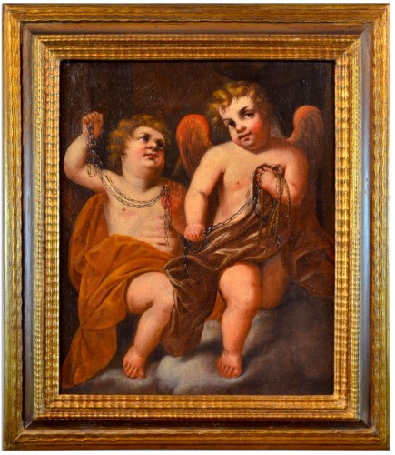 Paire de Putti ailés, attribué à Giovanni Battista Merano (1632  - 1698)