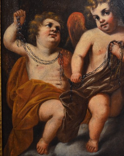 Paire de Putti ailés, attribué à Giovanni Battista Merano (1632  - 1698) - Louis XIV