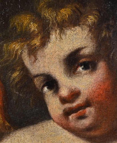 Antiquités - Paire de Putti ailés, attribué à Giovanni Battista Merano (1632  - 1698)