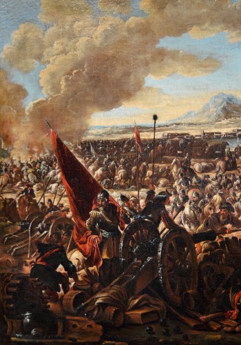 Antiquités - Ilario Mercanti Spolverini (1657 - 1734), Battle With A Cavalry Confrontati