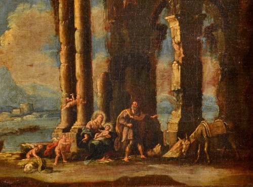 Capriccio Architectural, Ecole napolitaine du XVIIIe siècle - Tableaux et dessins Style Louis XIV