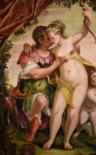 Venus And Adonis With Cupid,circle of  Paolo Caliari Dit Véronèse - 