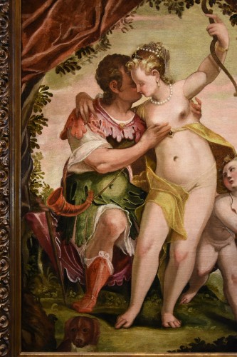 Antiquités - Venus And Adonis With Cupid,circle of  Paolo Caliari Dit Véronèse