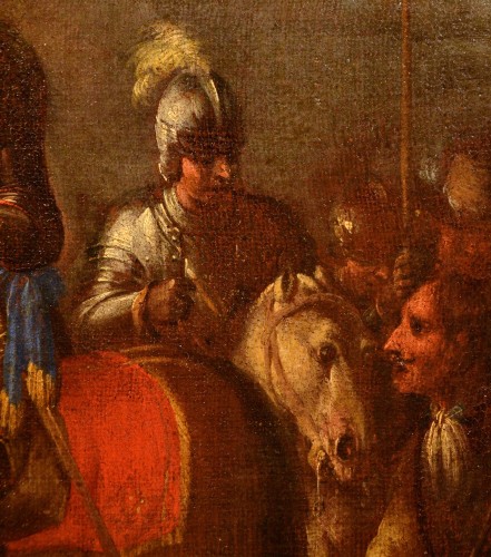 Chevaliers en reconnaissance avant la bataille - Christian Reder Dit Monsù Leandro - Antichità Castelbarco