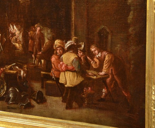 XVIIe siècle - Le corps de garde -  Atelier de David Teniers le Jeune (1610 - 1690)