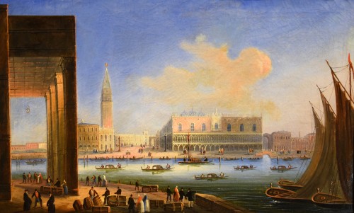Vue de Venise avec le palais des Doges, Carlo Bossoli (1815 - 1884)