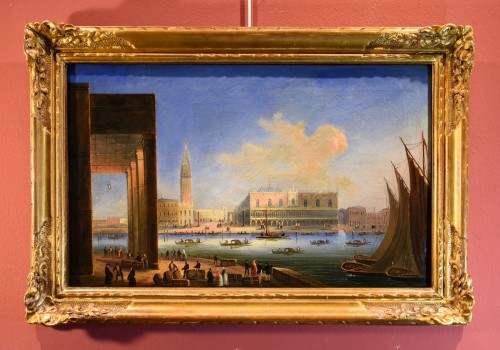 Vue de Venise avec le palais des Doges, Carlo Bossoli (1815 - 1884) - Tableaux et dessins Style Napoléon III