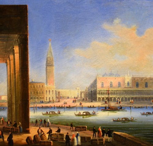 Tableaux et dessins Tableaux XIXe siècle - Vue de Venise avec le palais des Doges, Carlo Bossoli (1815 - 1884)