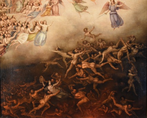 Paintings & Drawings  - The Last Judgement - Roman School Of The 18th Century