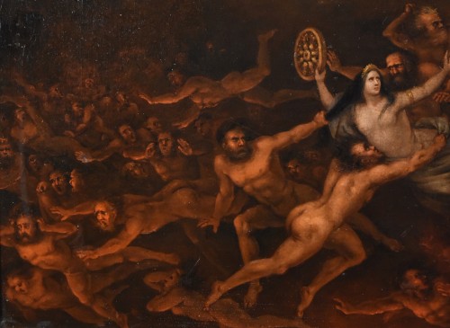 Louis XV - The Last Judgement - Roman School Of The 18th Century