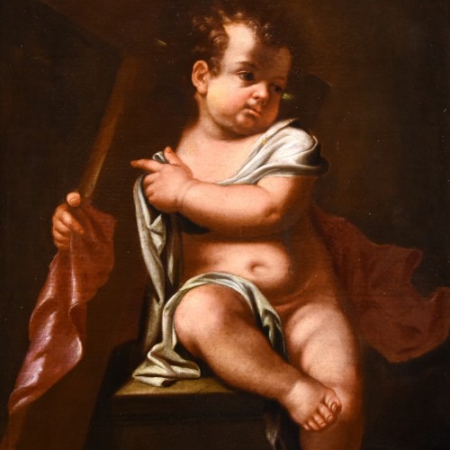 Tableaux et dessins Tableaux XVIIe siècle - Sebastiano Savorelli (1667 - 1722), Enfant Jésus avec la croix