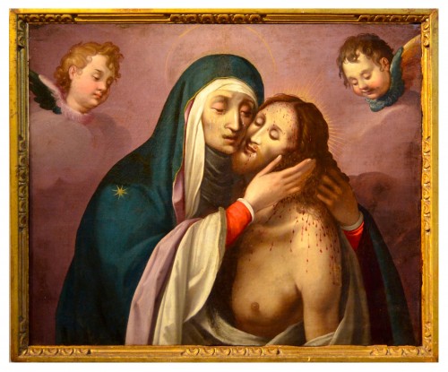 Pietà aux ceux chérubins, peintre actif à Rome au XVIe siècle