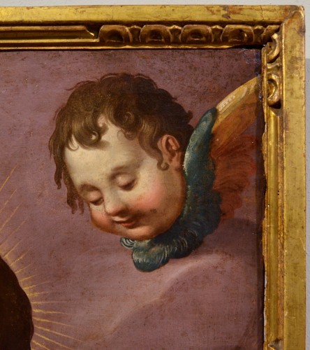 XVIe siècle et avant - Pietà aux ceux chérubins, peintre actif à Rome au XVIe siècle