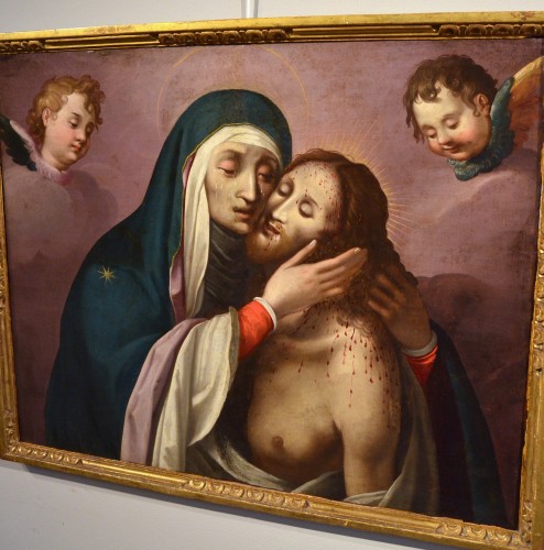 Pietà aux ceux chérubins, peintre actif à Rome au XVIe siècle - Louis XIII