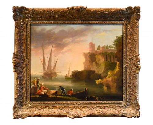 Vue côtière, atelier de Charles Lacroix de Marseille (1700 - 1782)