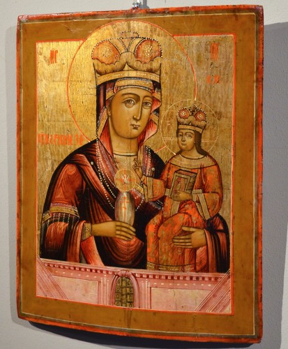 Art sacré, objets religieux  - Icône Vierge à l'Enfant, Russie Moscou XVIIIe siècle