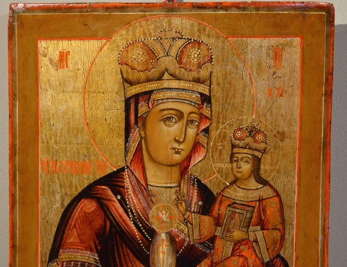 Icône Vierge à l'Enfant, Russie Moscou XVIIIe siècle - Antichità Castelbarco