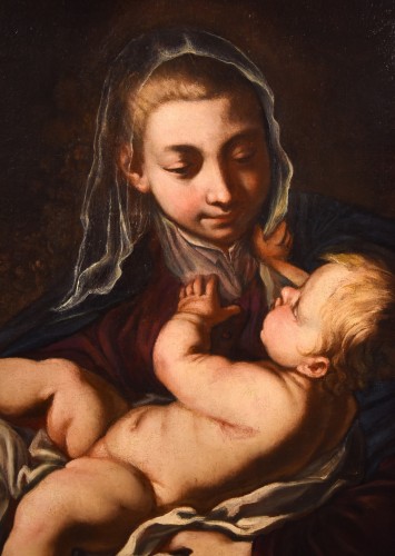 Tableaux et dessins Tableaux XVIIe siècle - Vierge à l'Enfant, école italienne du 17e siècle