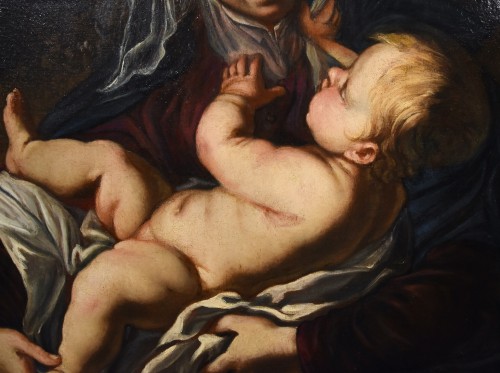 XVIIe siècle - Vierge à l'Enfant, école italienne du 17e siècle