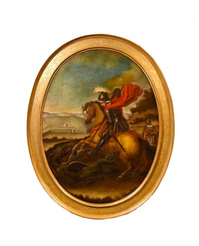 Enormous French Oil Painting King Louis XIV of France on Horseback