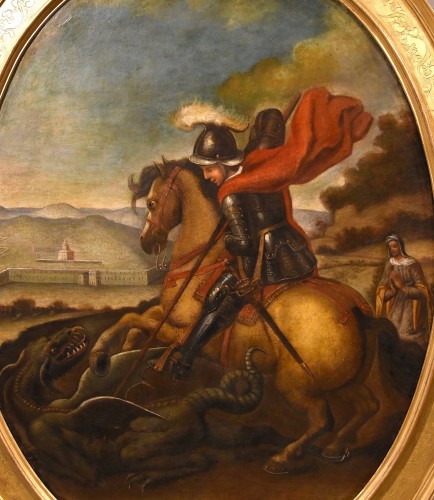 Louis XIV - Saint Georges vainc le dragon, Suiveur de Raphaël Sanzio (Urbino