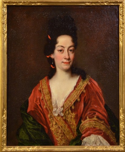 Portrait d'une noble Dame, attribué à Giovanni Maria Delle Piane (1670 - 1745) - Tableaux et dessins Style Louis XIV