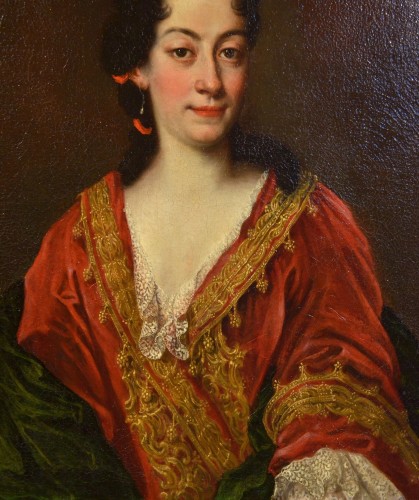 XVIIe siècle - Portrait d'une noble Dame, attribué à Giovanni Maria Delle Piane (1670 - 1745)