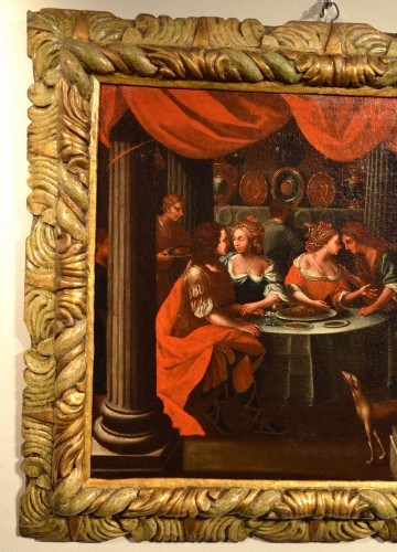 Les plaisirs du fils prodigue, Peintre flamand actif en Vénétie au début du XVIIe siècle - Antichità Castelbarco