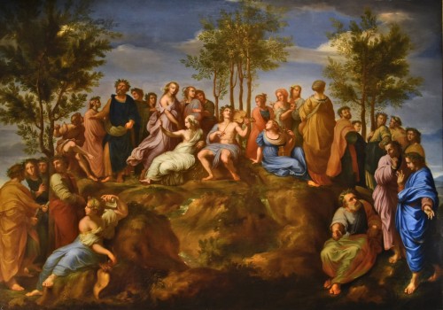 Le Parnasse avec Apollon et les Muses, école italienne du 18e siècle - Tableaux et dessins Style 