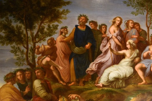 XVIIIe siècle - Le Parnasse avec Apollon et les Muses, école italienne du 18e siècle
