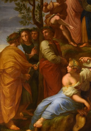 Le Parnasse avec Apollon et les Muses, école italienne du 18e siècle - 