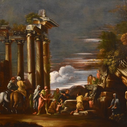 Paintings & Drawings  - View Of Classical Architectural Ruins - Italian school of the 17th century