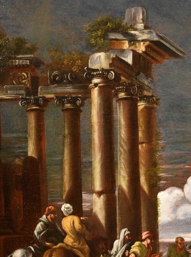 Antiquités - View Of Classical Architectural Ruins - Italian school of the 17th century