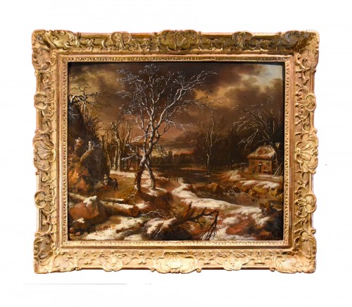 Paysage d'hiver avec des voyageurs - Nicolaes Molenaer (1630 - 1676)