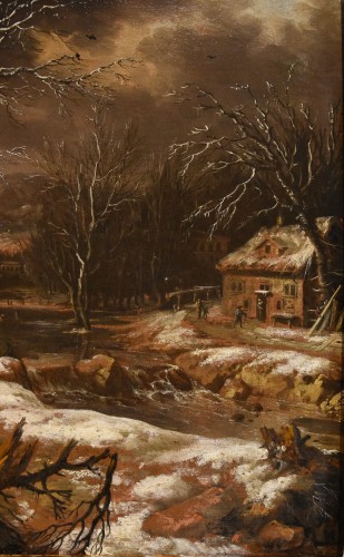 Paysage d'hiver avec des voyageurs - Nicolaes Molenaer (1630 - 1676) - Louis XIV