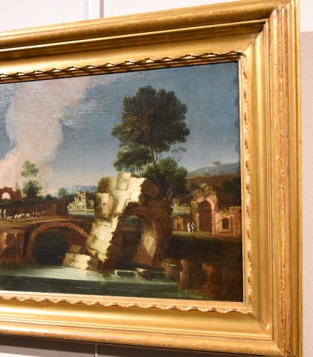 Paolo Anesi (1697 - 1773), Paysage du Latium avec le Tibre et une ruine - Antichità Castelbarco