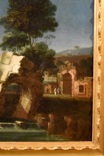 Louis XIV - Paolo Anesi (1697 - 1773), Paysage du Latium avec le Tibre et une ruine